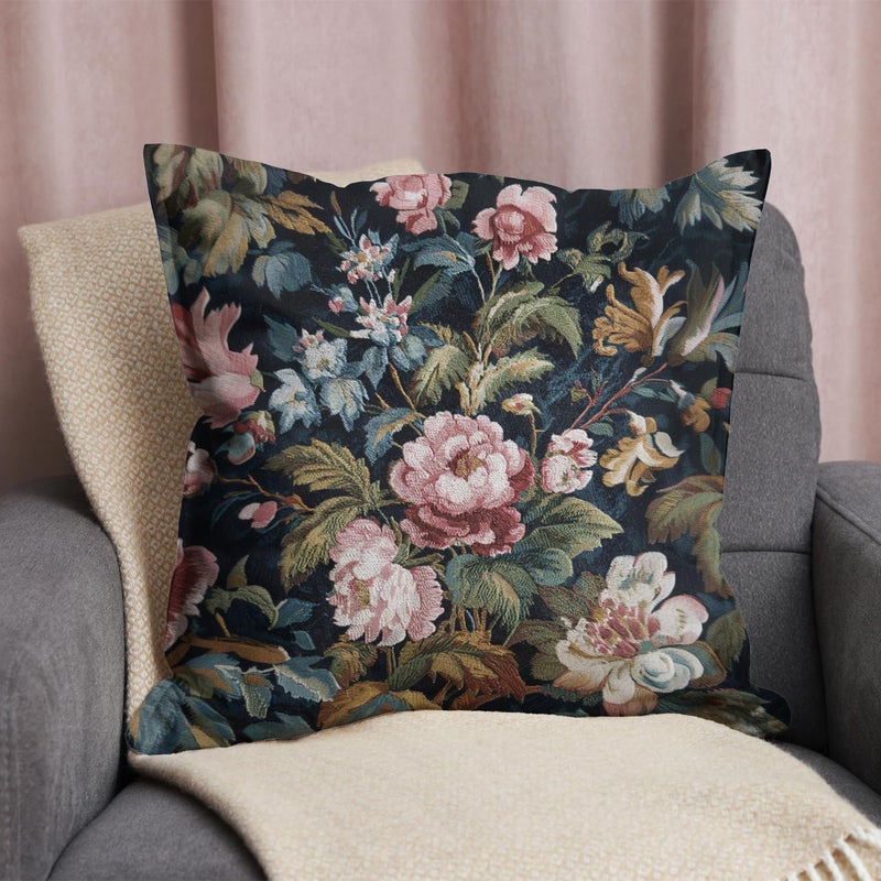 RBAFAO Vintage Floral Throw Pillow Covers, Vintage Flower Pattern Double Sided Cushion Cover, Indoor and Outdoor Home Art Decor Pillowcase for Sofa or Bedroom Decor 18x18inches (Pink Flower, 18x18inches) - Image 3